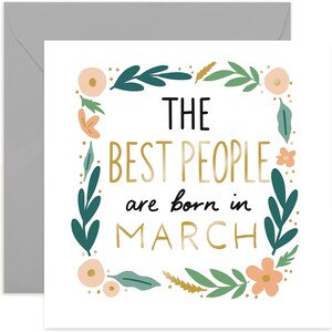 Best People Born in March Card - Birthday Card - March Birthday Card - Card For Friends - Happy Birthday Card - Born in March