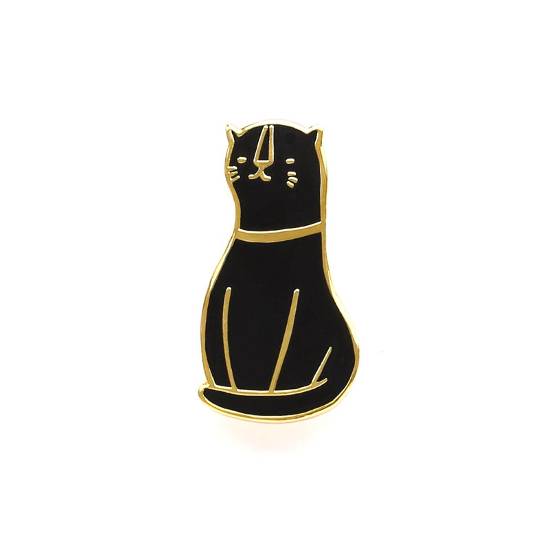 Cat Enamel Pin Gold Cat Enamel Pin Enamel Lapel Pin Fun Etsy