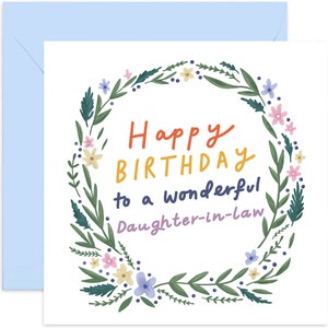 Wonderful Daughter-in-Law Birthday Card - Fun Birthday Card for Her - Birthday Card For Daughter-in-Law - Best Daughter-In-Law - Cute Card