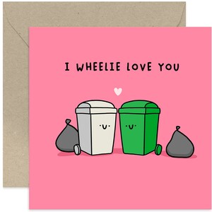 I Wheelie Love You Card - Valentine&#39;s Day Card - Love Card - Anniversary Card - Loving Card - Friendship Card - Card for Partner - Love You