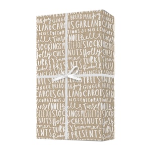 SALE: Christmas Typography Gift Wrap Hand lettered Christmas Wrapping Paper Christmas gift D/C image 1