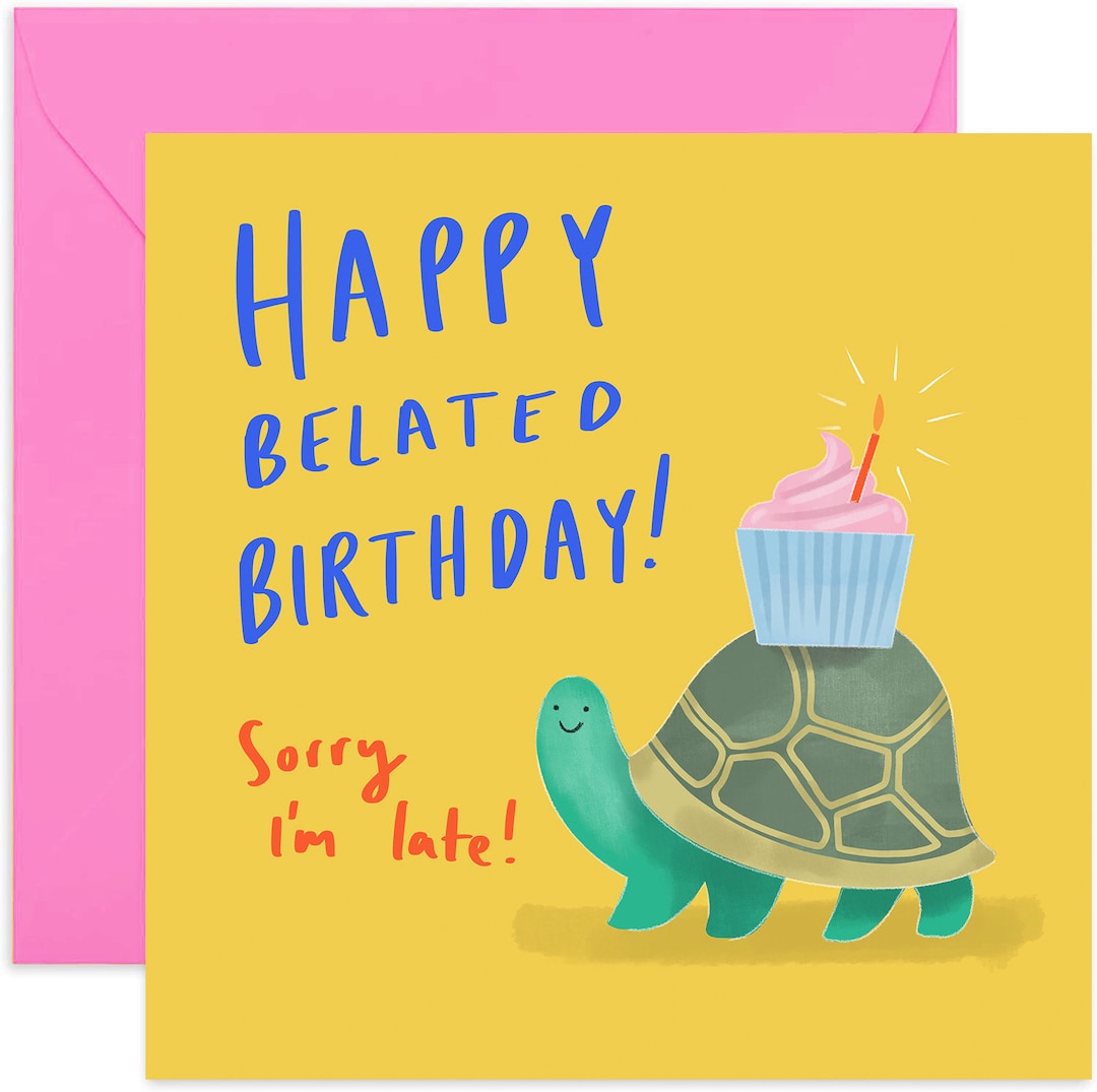 AFH024 Belated Birthday Card AFH024 Belated Birthday Card