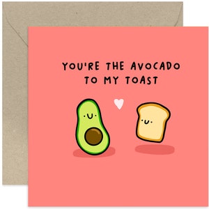 You&#39;re The Avocado To My Toast Card - Valentines Day Card - Love Card - Anniversary Card - Card For Partner - Cute Card - Valentines Card