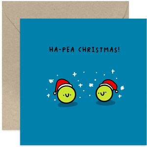 Ha-Pea Christmas Card - Funny Christmas Card - Cute Holiday Card - Merry Christmas Card - Xmas Card - Seasonal Card - Christmas Peas Card