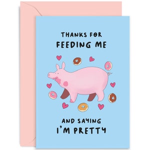 Thanks for Feeding Me Card - Card from the Pet - Thank You Card - Card to Say Thanks - Card From Dog - Card from Cat - Big Thank You Card