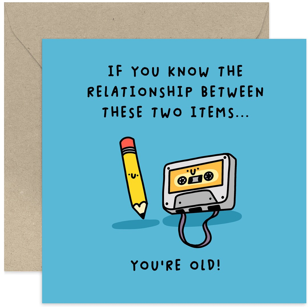 Cassette Tape Joke Card Happy Birthday Card Funny Birthday Card Card