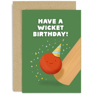 Have A Wicket Day Birthday Card - Birthday Card For Him - Birthday Card - Joke Birthday - Cricket Birthday Card - Sporty Card - Cricket card