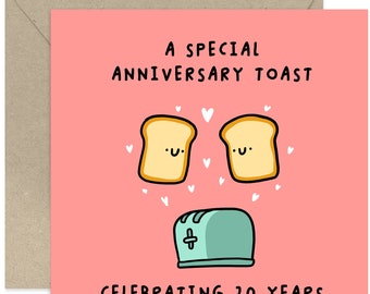 A Special 20th Anniversary Toast Card - Wedding Anniversary Card - Anniversary Card - Card for Couple - Cute Card - 20th Anniversary Card