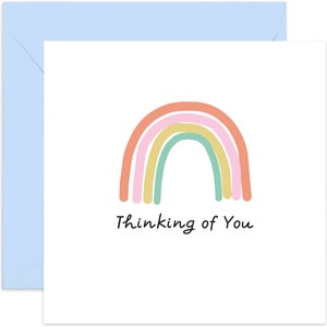 Thinking of You Pastel Rainbow Card - Sympathy Card - Supportive Greeting Card - Card For Friends - Friendship Card - Thinking of You Card