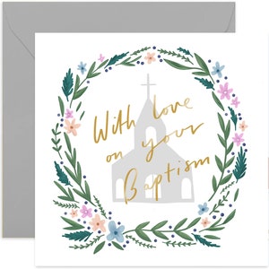 With Love On Your Baptism Card - Baptism Card - Cute Baptism Card - Card for Baptism - Baptism Card for Family - Religious Card