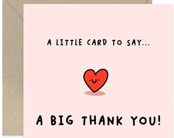 A Little Card To Say A Big Thank You Card - Anniversary Card - Couple Card - Cute Love Card - Valentines Day Card - Thank you Card