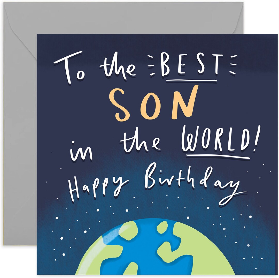 Best Son in the World Birthday Card - Fun Birthday Card - Cute Happy ...