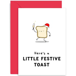 A Little Festive Toast Card - Christmas Card - Merry Christmas Card - Cute Christmas Card - Funny Toast Christmas Card - Xmas Card