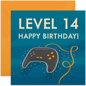 Level 14 Birthday Gaming Card - Gaming Birthday Card - Birthday Card For Kids - Fun Birthday Card - Friend Birthday Card - Card for Kids