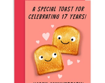 A Special Toast 17 Year Anniversary Card - 17th Anniversary Card - Anniversary Card - Funny Anniversary Card - Wedding Anniversary Card