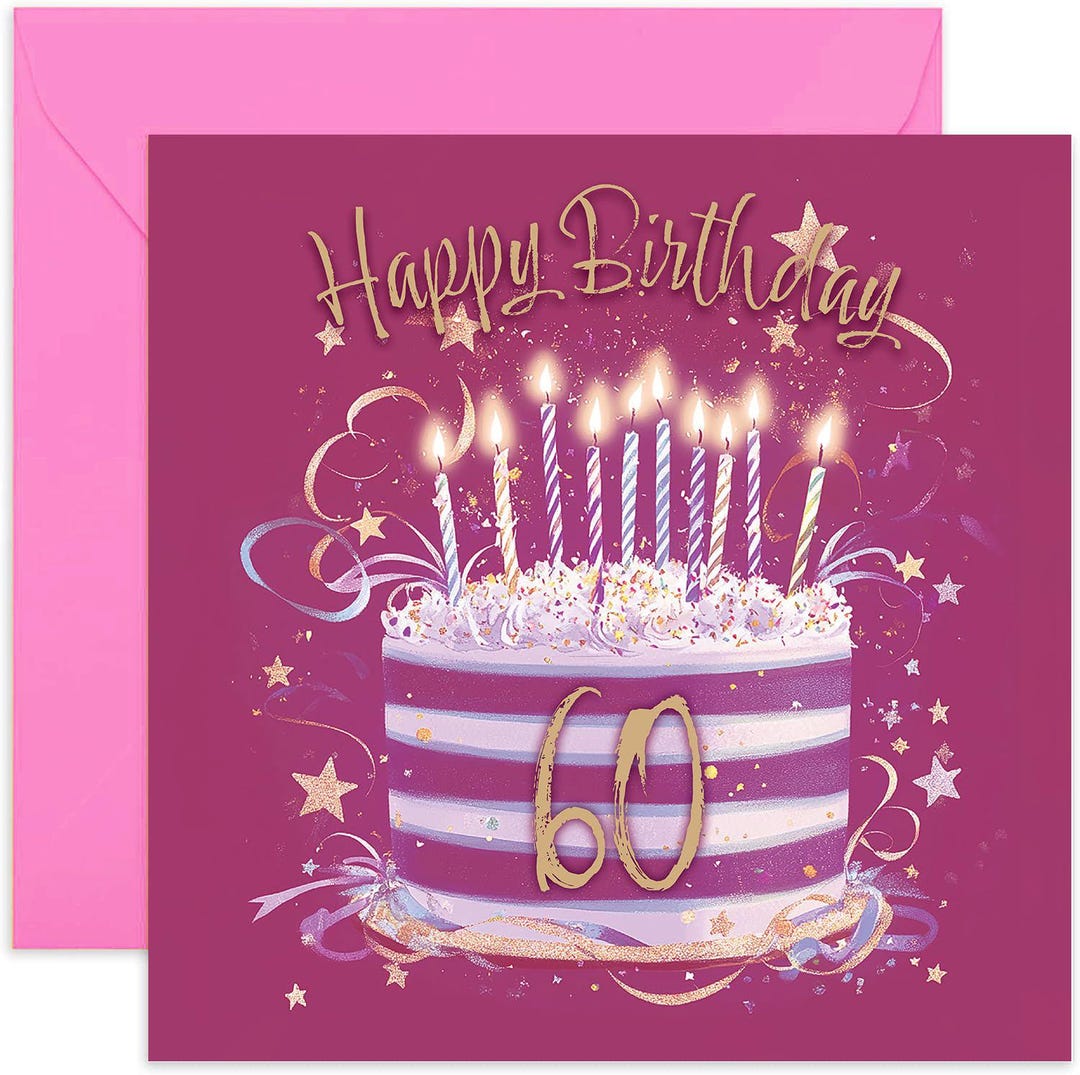 Special 60th Birthday Card for Her - Sixty Years Old Bday Greeting ...