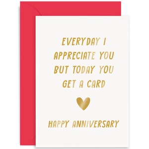 Everyday I Appreciate You Anniversary Card - Anniversary Card - Anniversary Gift - Funny Love Card - Love Card - For Him - For Her