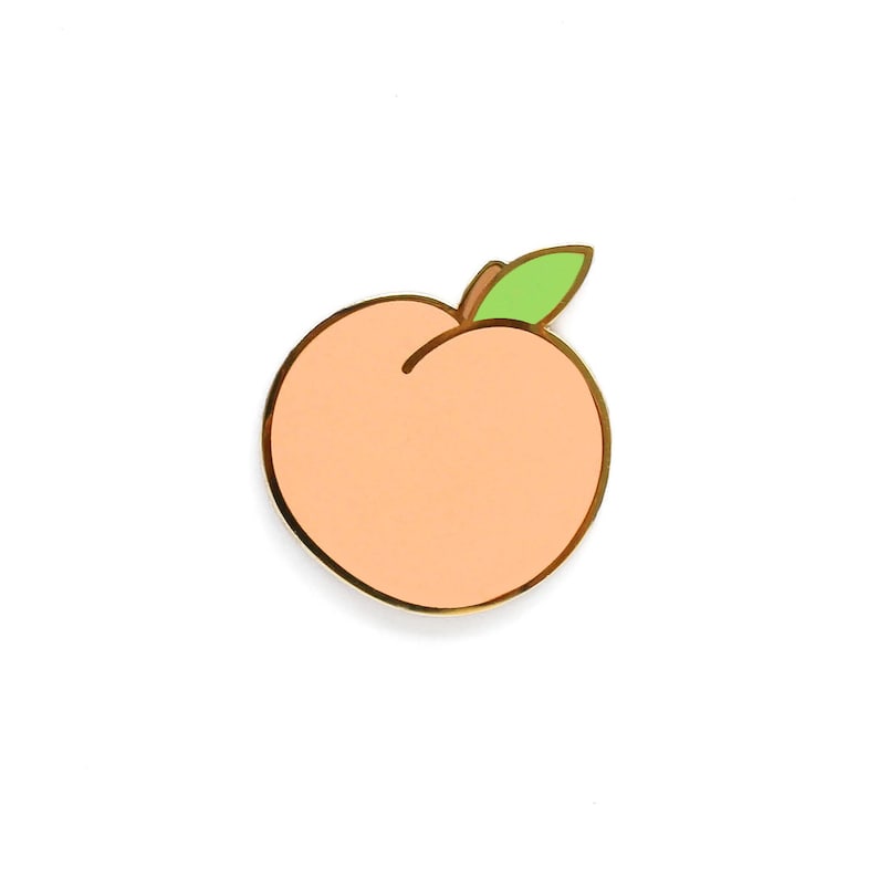 Peach Enamel Pin Fruit Enamel Pin Enamel Lapel Pin Fun Etsy