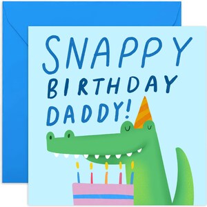 Snappy Birthday Daddy Crocodile Card Birthday Card for Him Funny Birthday Card Joke Card Funny Card For Him Daddy Card image 1