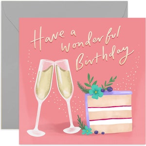 Wonderful Birthday Cake Card - Fun Birthday Card for Her - Birthday Card For Her - Birthday Girl Card - Card For Her - Birthday Card