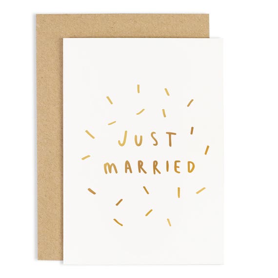 Just Married Confetti Card Wedding Card Wedding Quote Card Etsy
