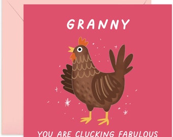 Clucking Fabulous Granny Card - Birthday Card for Her - Funny Birthday Card - Joke Card - Funny Card - For Her - Granny Card