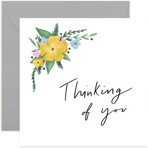 Thinking of You Floral Card - Sympathy Card - Supportive Greeting Card - Card For Friends and Family - Friendship Card - Kindness Card