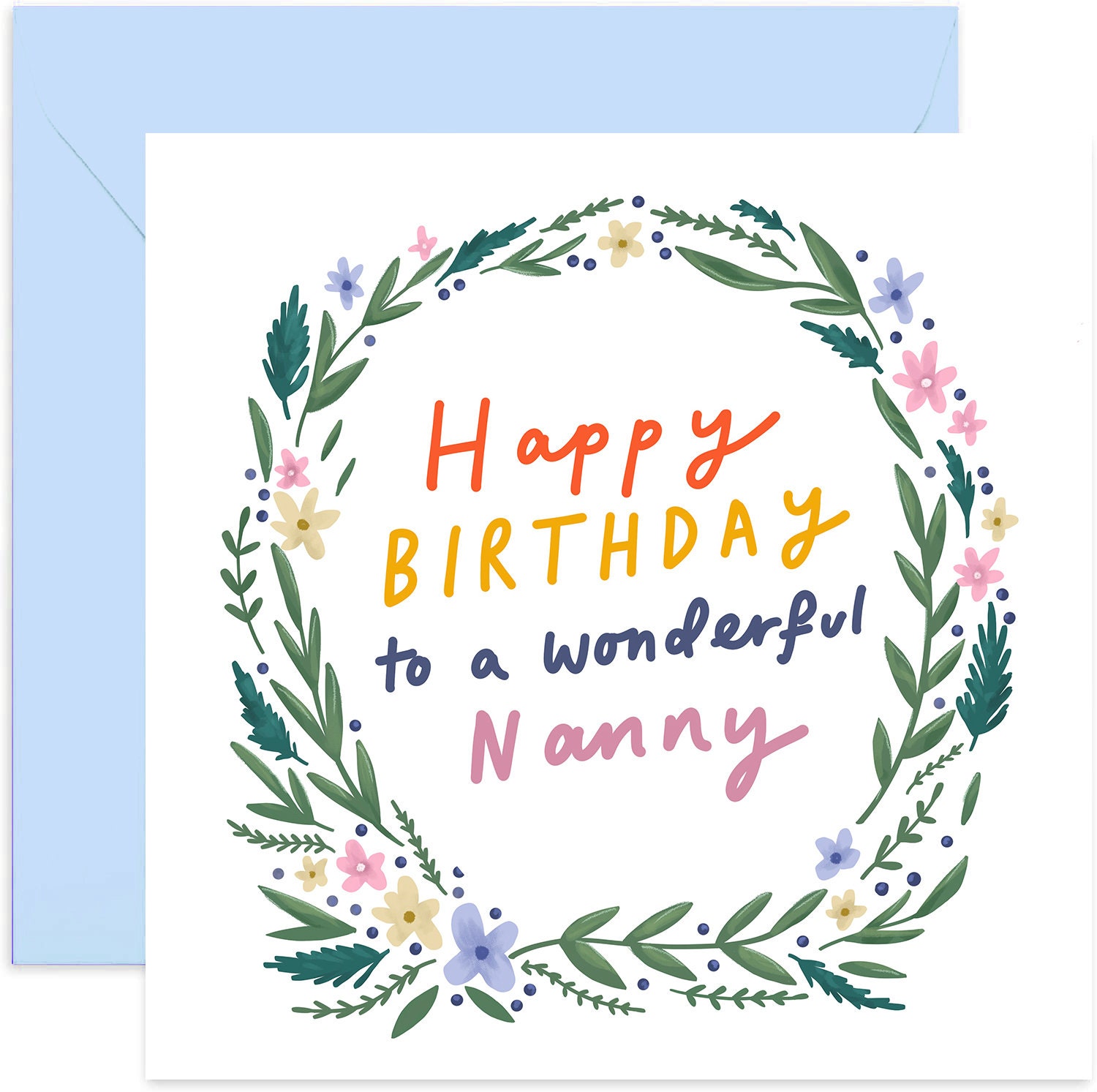 Happy Birthday Wonderful Nanny Card Cute Birthday Card for - Etsy 日本
