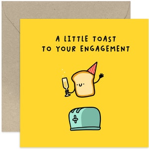 A Little Toast To Your Engagement Card - Fun Engagement Card - Engagement Greeting Card - Card For Friends and Family - Congratulations Card