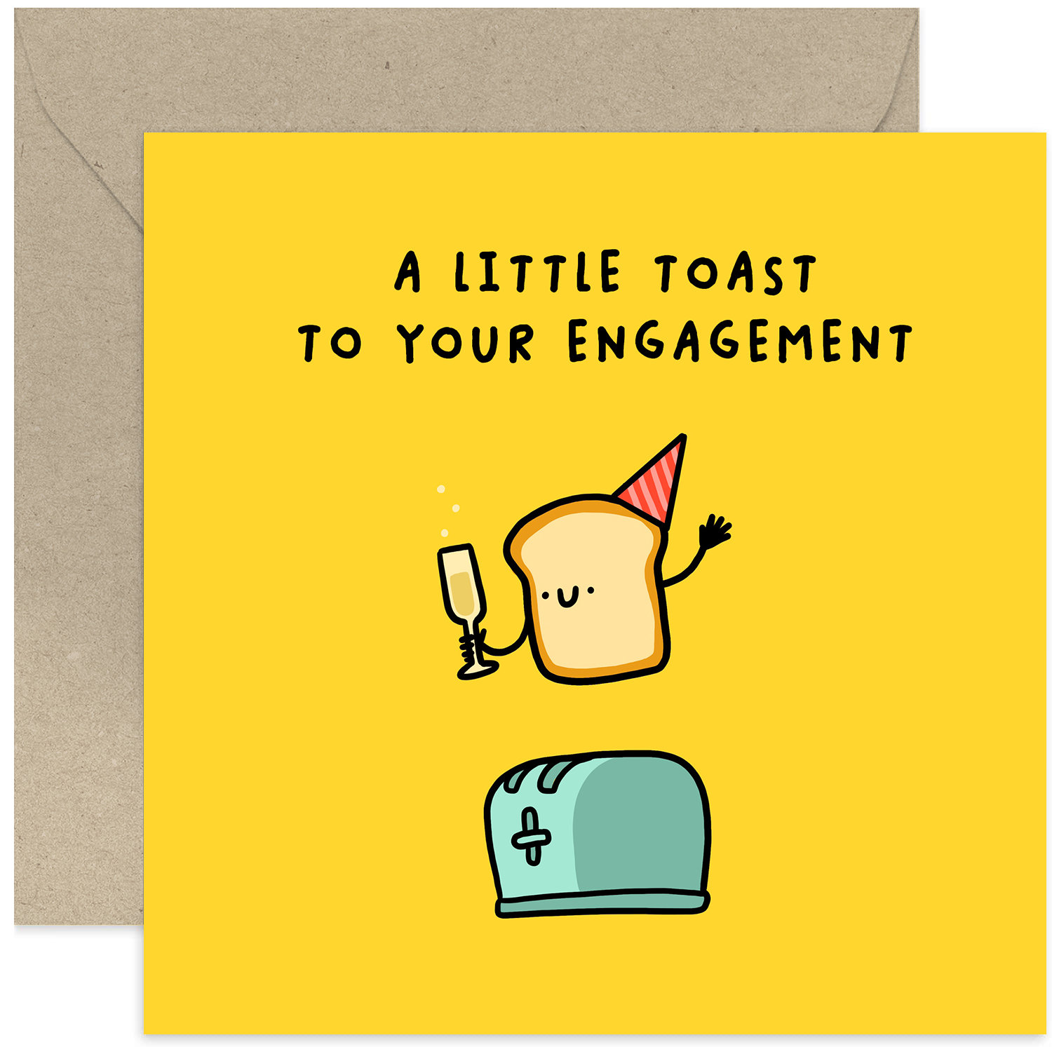 A Little Toast To Your Engagement Card - Fun Engagement Card - Engagement Greeting Card - Card For Friends and Family - Congratulations Card