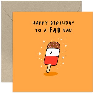 Fab Dad Birthday Card - Birthday Card - Fabulous Birthday Card - Funny Card - Happy Birthday Card - Card For Dad - Family - Fab Ice cream