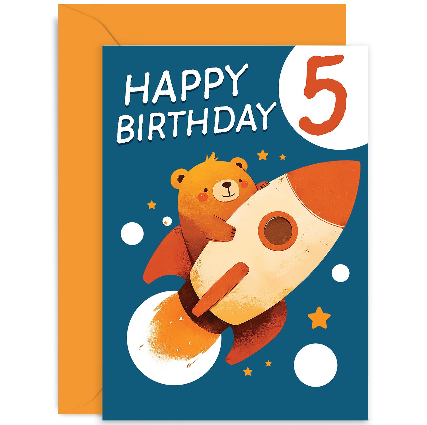 Girls 5th Birthday Girl - Critter Party Birthday Card - Happy Birthday Card  5 Year Old Girl, Girls Birthday Cards For Her, 145mm X 145mm Greeting Card...  5th Birthday Card, image size:1500x1493