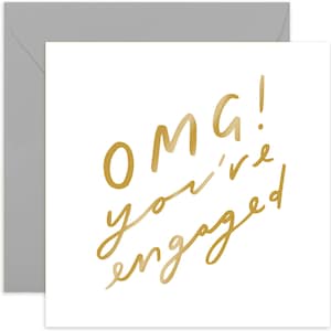 OMG! You&#39;re Engaged Card - Fun Engagement Card - Engagement Greeting Card - Card For Friends and Family - Congratulations Card - Engagement
