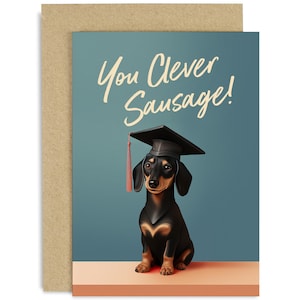 You Clever Sauage Graduation Card - Well Done Card - Graduation Card - Student Card - Congratulations Card - Encouragement Card