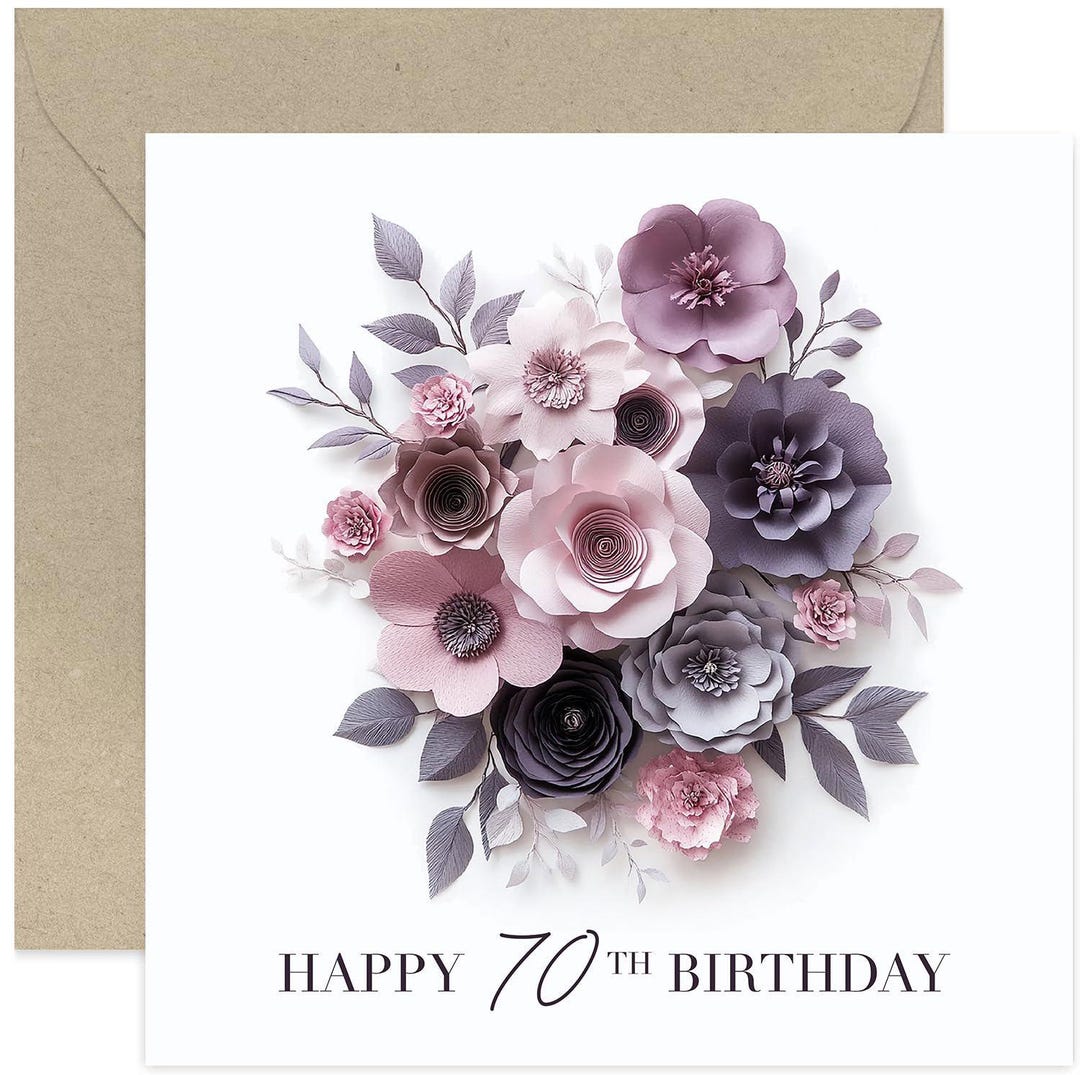 Floral Birthday Card for 70th Birthday - Special Seventieth Birthday ...