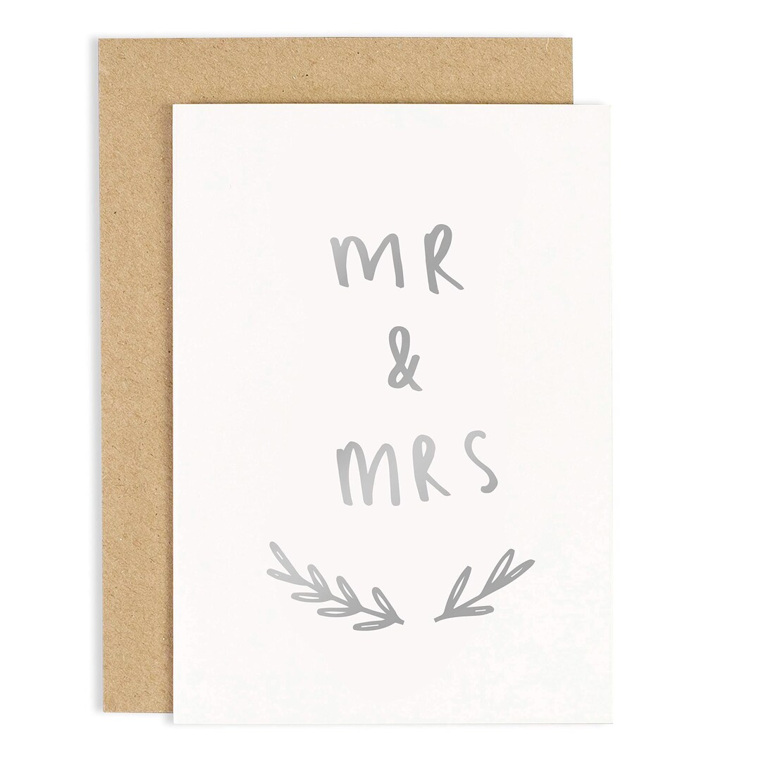 Mrs. Silver Mr and Mrs Silver Card - A6 Wedding Card for Newly Wed Couple on Their ...