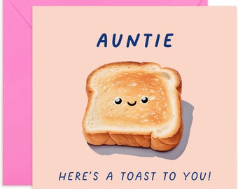 Carte Tante, voici un toast pour vous - carte d'anniversaire tante - carte d'anniversaire blague - carte d'anniversaire - carte toast pour vous - carte d'anniversaire de famille