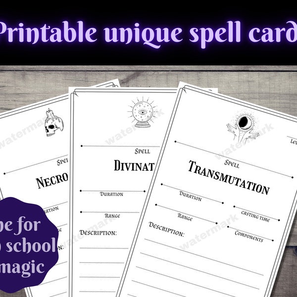 Printable Spells - Etsy