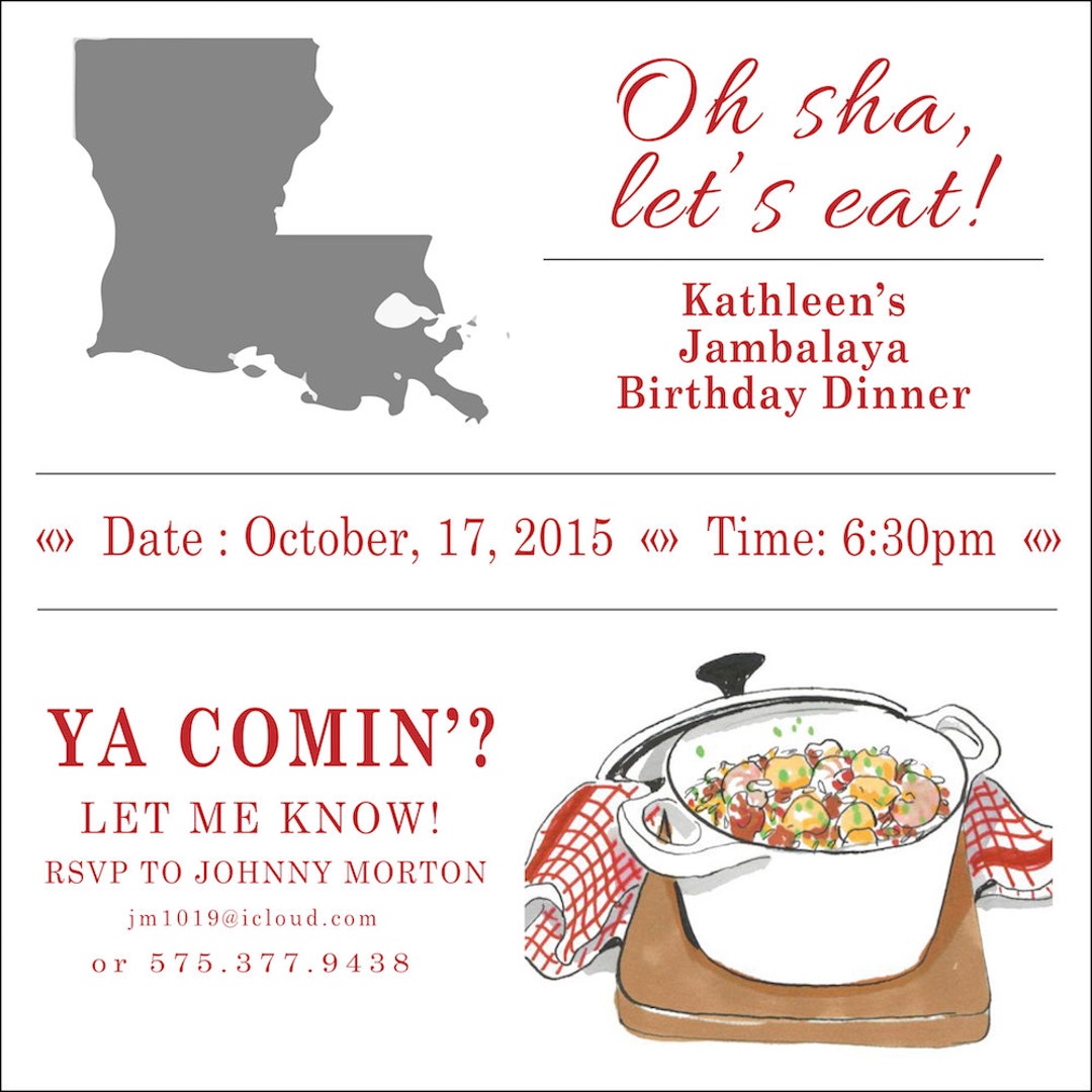 Birthday Dinner Invitation - Etsy
