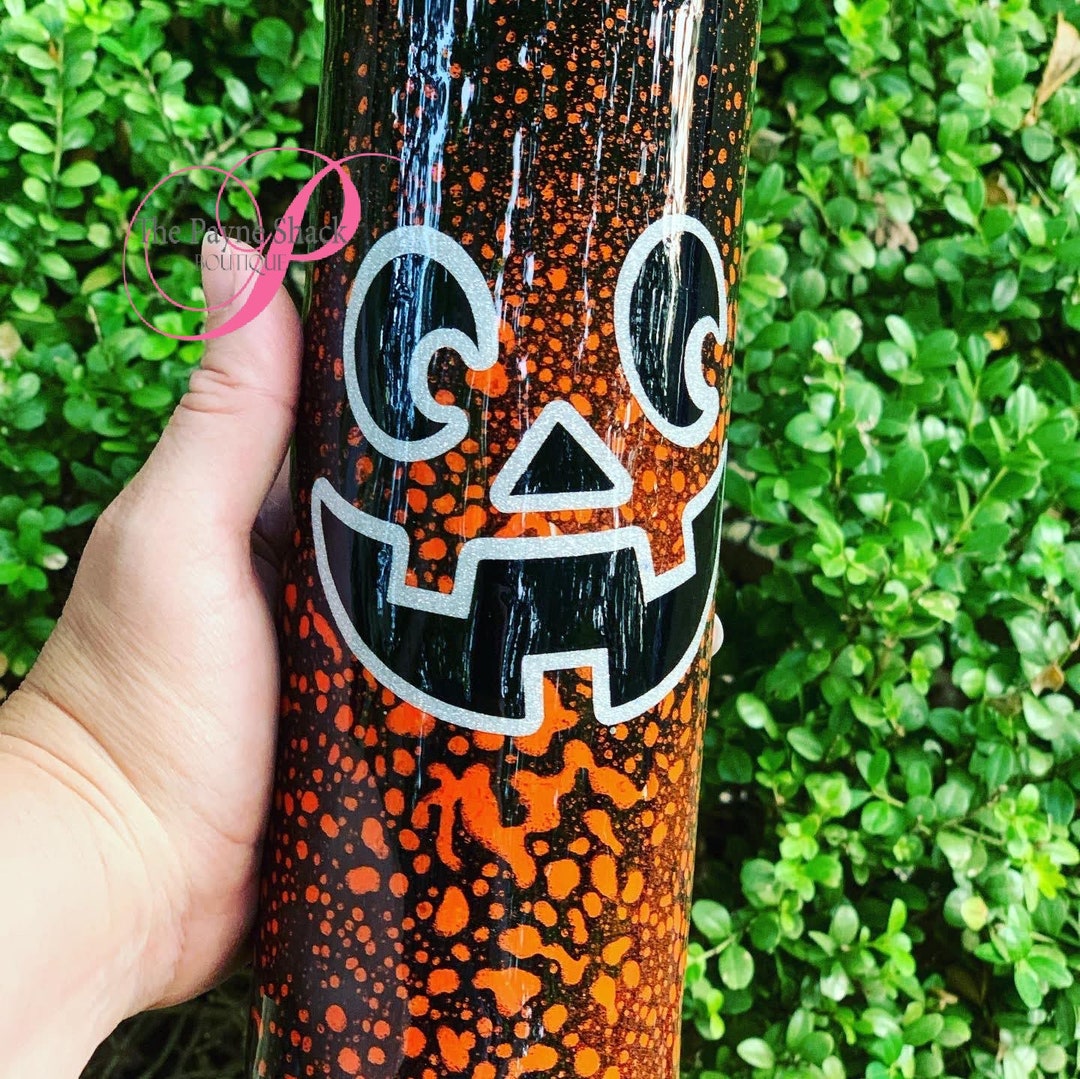 Pumpkin Glitter Tumbler Halloween Glitter Tumbler Colorful Etsy