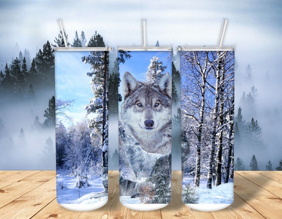 Wolf Sublimated Tumbler No Epoxy!