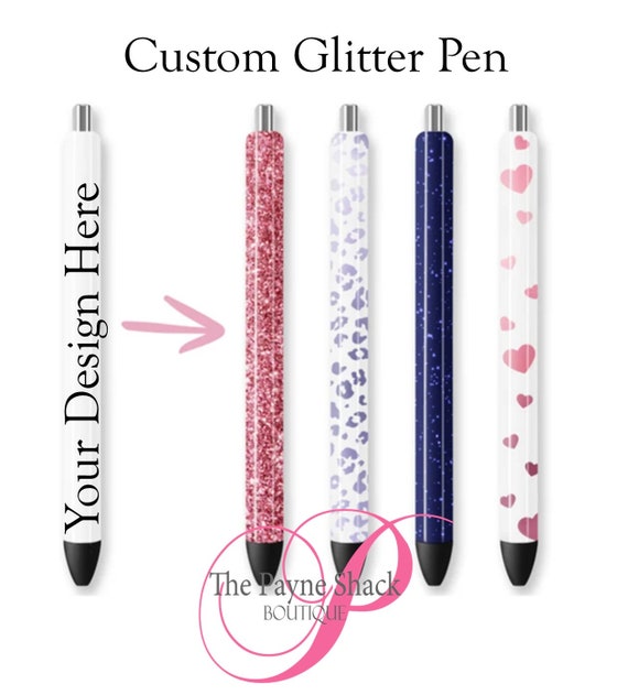Personalized Glitter Pen, Ombre Glitter Pens, Custom Pens, Epoxy Pen, Glitter Gel Pen
