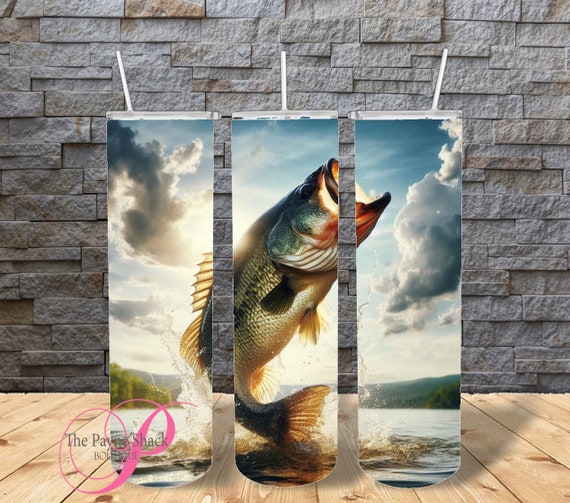 Bass Jumping Sublimated Tumbler No Epoxy!