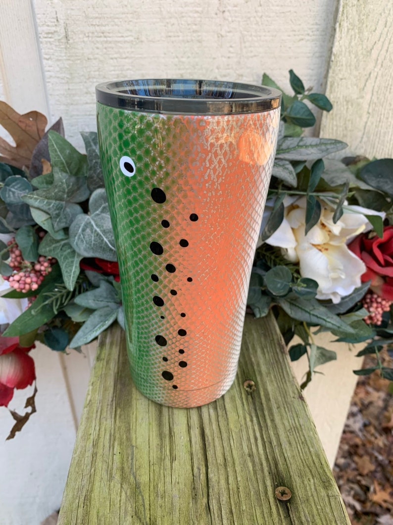 Rainbow Trout Fishing Lure Cup Father's Gift Tumbler Etsy