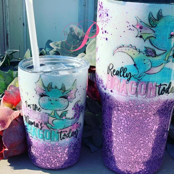 Really Dragon Today Glitter Tumbler, Personalized Tumbler