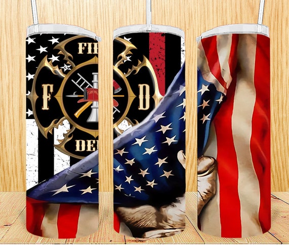 Firefighter Sublimated Tumbler No Epoxy!