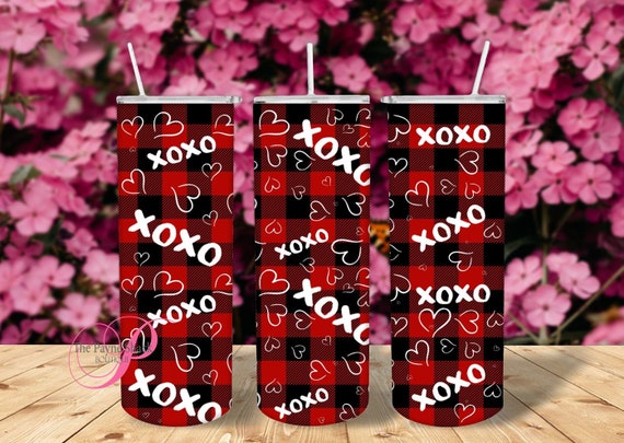 XOXO Buffalo Plaid Tumbler, Sublimated Tumbler No Epoxy!