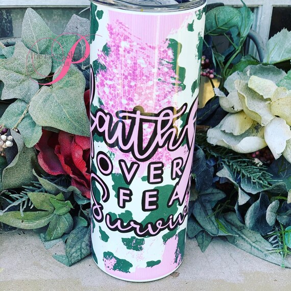 Faith cancer awareness survivor Sublimated Tumbler No Epoxy!