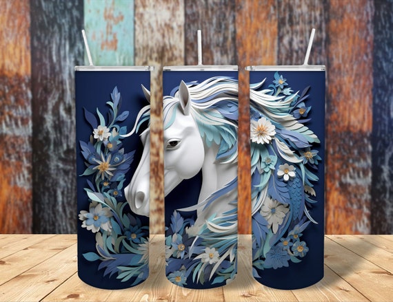 3D Horse Sublimated Tumbler No Epoxy!