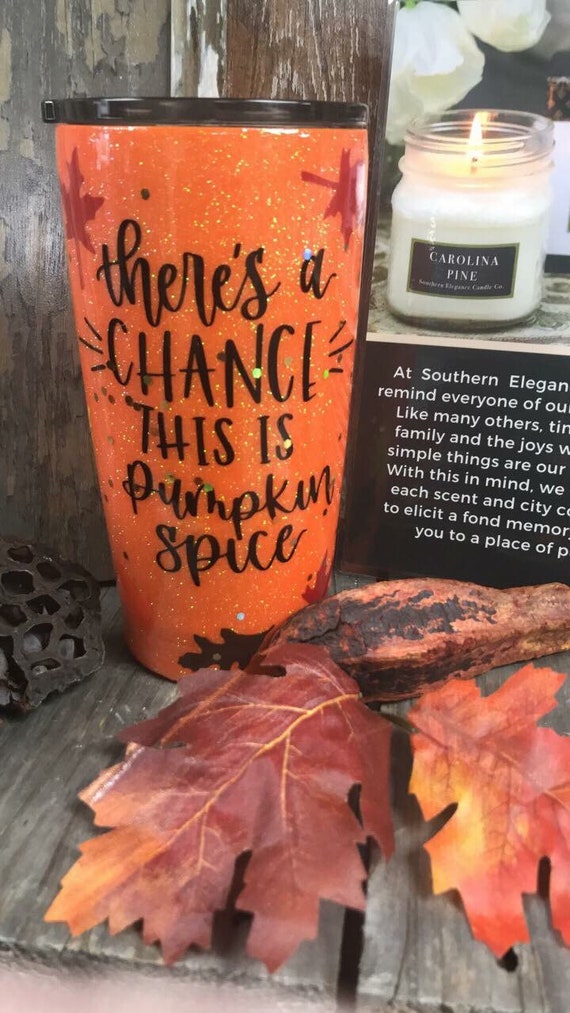 Pumpkin Spice Glitter Tumbler, Glitter Tumbler Personalized